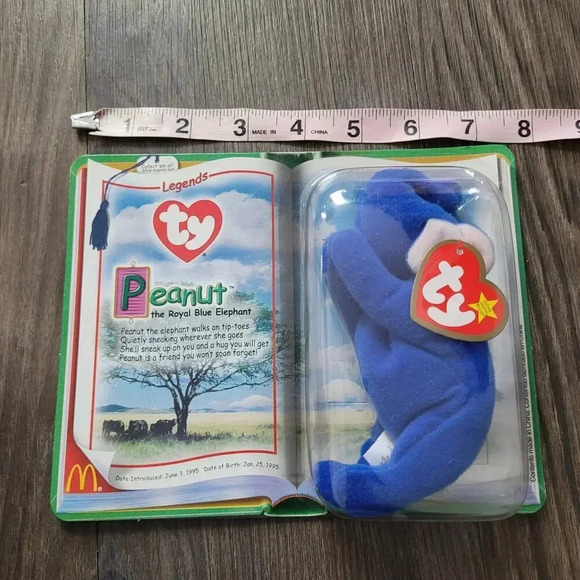 Peanut The Royal Blue Elephant Legend TY Beanie Baby Plush McDonalds Vintage NEW - Picture 6 of 8